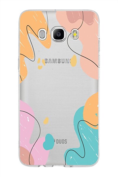 PrintiFy Samsung Galaxy J5 2016 Kapak Karışık Renkler Tasarımlı Şeffaf Siliko...