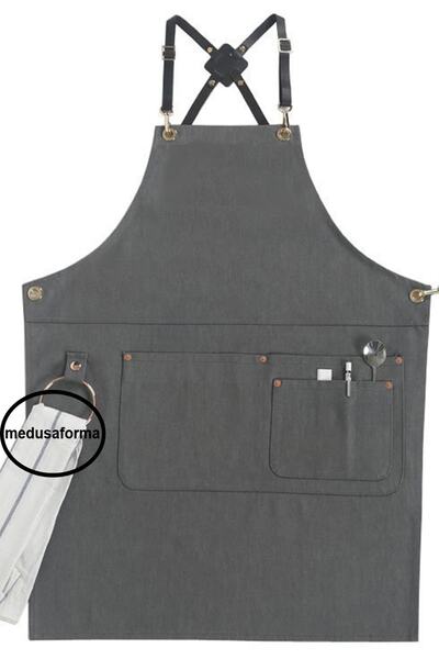 medusaforma مريلة مطبخ ذات حزام متقاطع، مريلة مطبخ ماستر شيف كافيه، نادل كوك،...