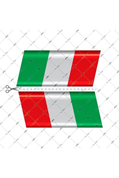 Bay Etiket Rfhlm65 Reflektif Italya Bayragi Etiketi - Simetrik 2li Set