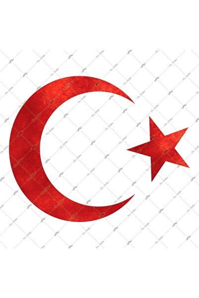Bay Etiket Rfhlm77 Reflektif Ay Yildiz Etiketi - Kan Kirmizi