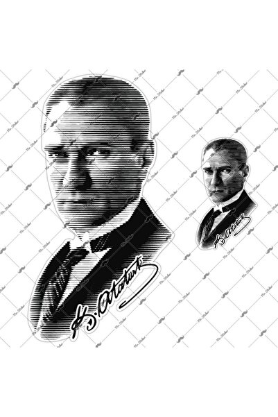 Bay Etiket Rfhlm107 Ozel Seri - Cizgi Calismali Reflektif Ataturk Etiketi - B...
