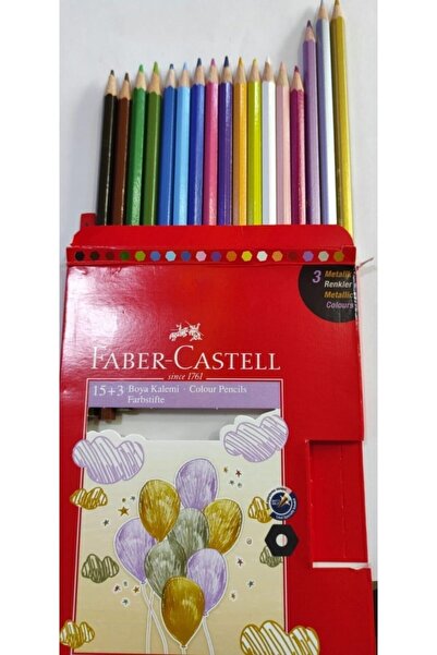 Faber Castell 15+3 Kuru Boya Kalemi Tam Boy + ( 3 Metalik Kuru Boya ) 2021 Model