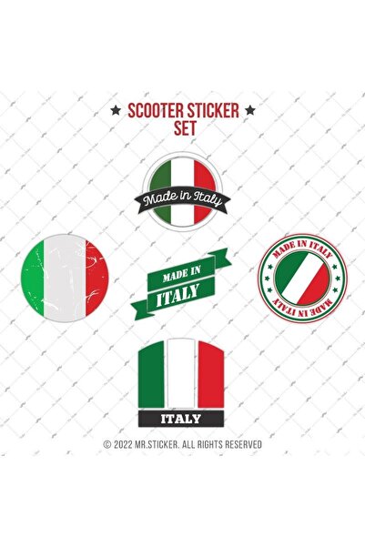Bay Etiket Vspbdl10 Italya Bayragi Sticker Seti