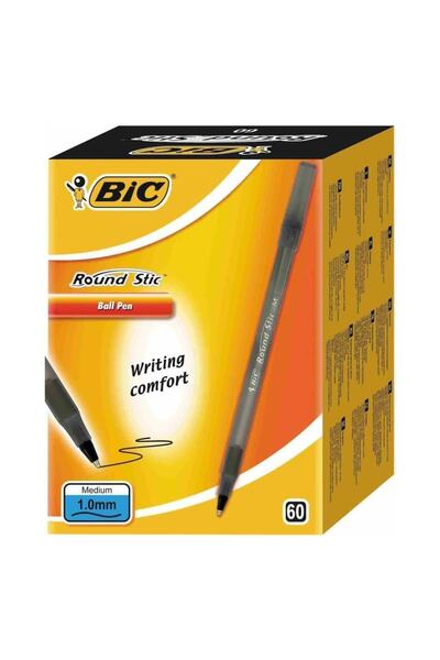 Bic Tükenmez Kalem Round Stick 1.0 Mm 60 Lı Siyah 920568 ( 60 Adet )