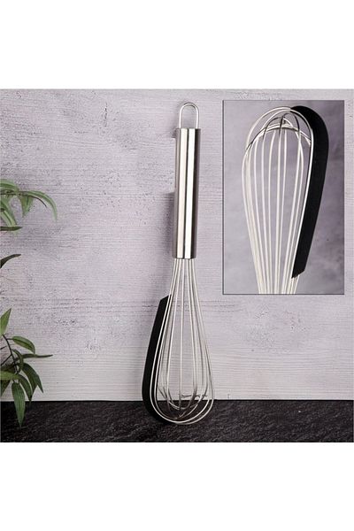 Tohana Steel Whisk with Silicone Skimming Apparatus, Silicone Whisk