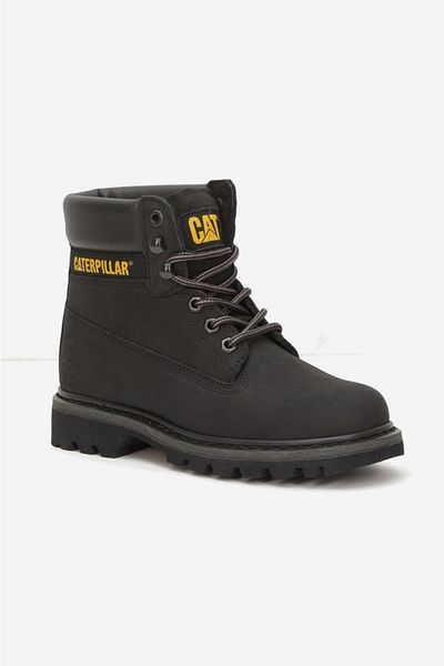Caterpillar Colorado Γνήσιες Δερμάτινες Μπότες Nubuck Μαύρο Nubuck