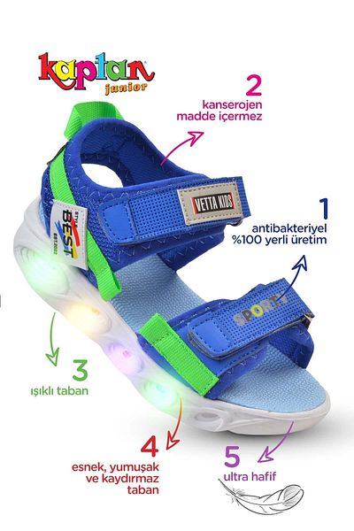 KAPTAN JUNIOR Boy's Lighted Sandals Ptve 350