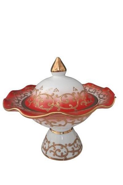 Kütahya Porselen Hanedan Sugar Bowl 22 Cm Decor No: 3678 Red