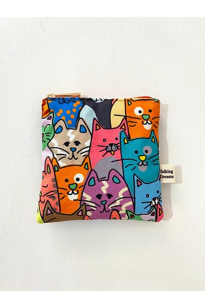 TALKING DREAMS Orange Cats Mini Wallet - Stylish and Useful Design