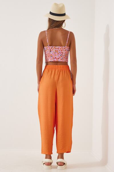 Happiness İstanbul Női narancssárga kimonó nadrág szett DZ00046