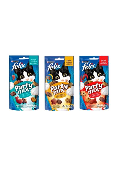 Purina Felix Felix Party Mix 3'lü Kedi Ödül Maması