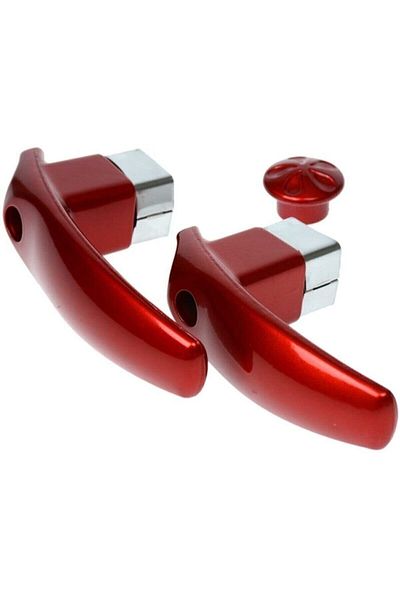 MFS Red Teapot Handle Set - Screwed from the Front and Top