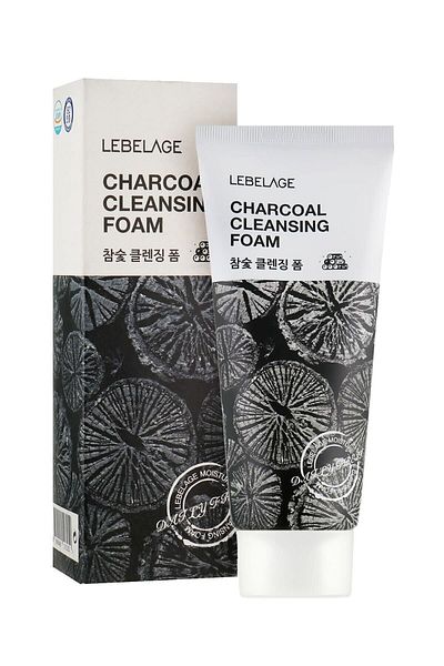 LEBELAGE Gentle Cleansing Foam with Charcoal Extracts for Acne and Porous Skin