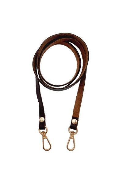 angel çanta aksesuar Spagetti Model Dikişsiz Çanta Sapı Koyu Kahve Renk Light...