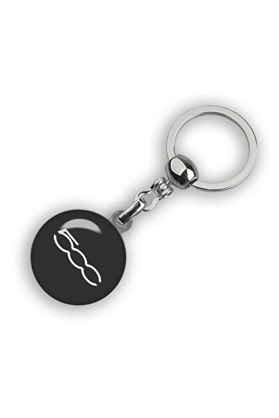 Modül Breloc rotund cu imprimare prin picătură cu logo-ul Fiat 500 nou. Culoa...