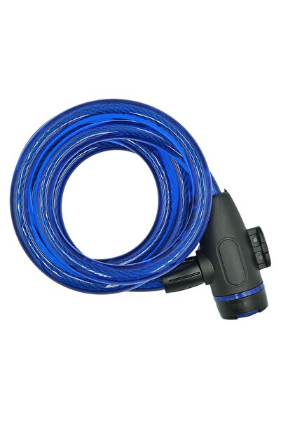 Yuma قفل دراجة سلكي مع مفتاح أزرق (الطول: 150 سم - القطر: 12 مم)