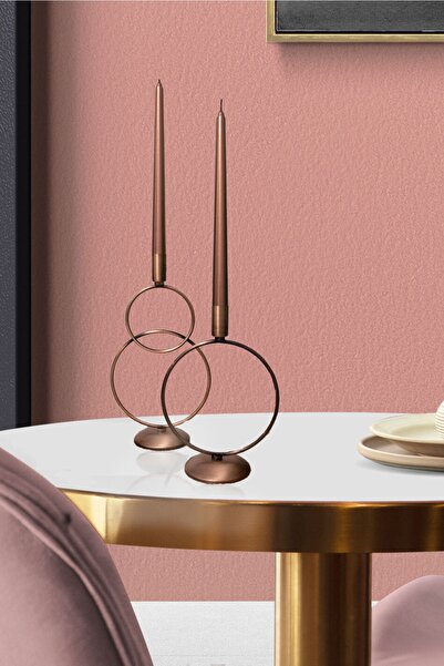 mba decor metal bending art Ikili Bronz Şamdan Mumluk Dekoratif Hediyelik Dekorasyon Paslanmaz Dolu Demir 28 Cm Kardan Adam