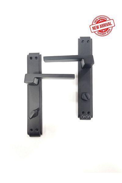 ARON Sofuoğlu Luxury Stainless Anka Mirrored Matte Black Bathroom WC Door Handle (Right) Aluminum / Steel