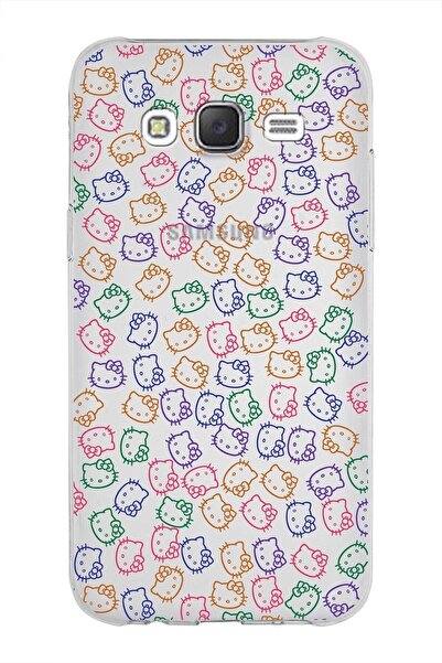 PrintiFy Samsung Galaxy J5 Kapak Hello Kitty Tasarımlı Şeffaf Silikon Kılıf