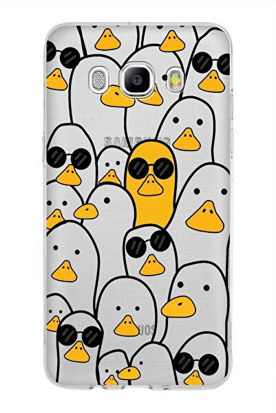 PrintiFy Samsung Galaxy J5 2016 Kapak Duck Tasarımlı Şeffaf Silikon Kılıf