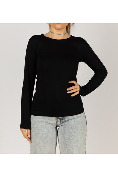 MODA Γυναικείο κορμάκι με στρογγυλή λαιμόκοψη - Σχέδιο με μακριά μανίκια