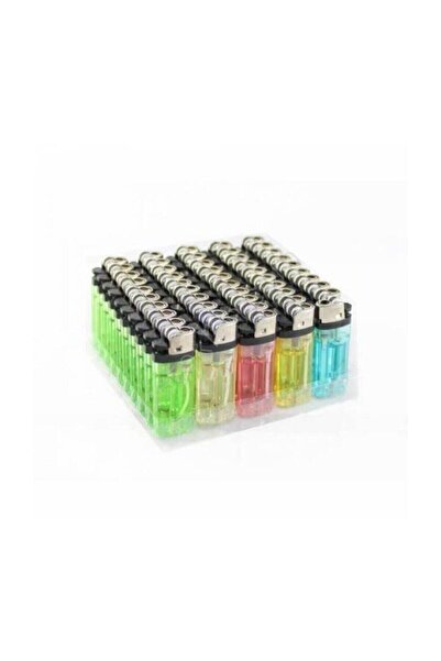 Genel Markalar Taşlı Şeffaf Doldurulabilir Gazlı Çakmak 50 Adet