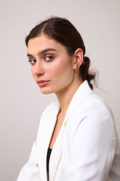 AURRARİ Kadın 2' Li Burgu & Gold Cuff