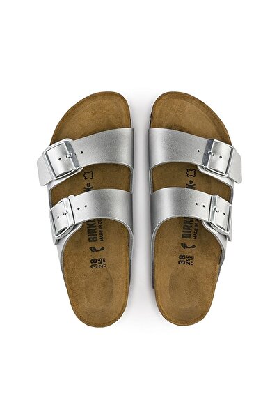 Birkenstock Arizona Bf Metallic Women's Silver 3 - Slippers1012283-29