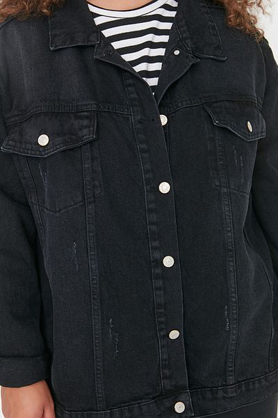 Trendyol Curve Anthracite Pocket Detailed Denim Jacket TBBSS22YE00000