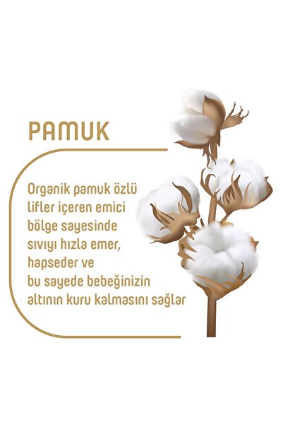 Pure Baby Organik Pamuklu Cırtlı Bez 3'lü Paket 6 Numara Xlarge 96 Adet
