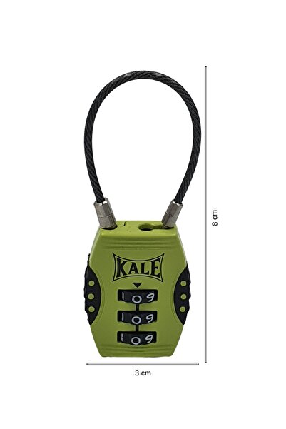 Kale Kilit قفل برمز القلعة، تشفير 3 خطوات، أخضر