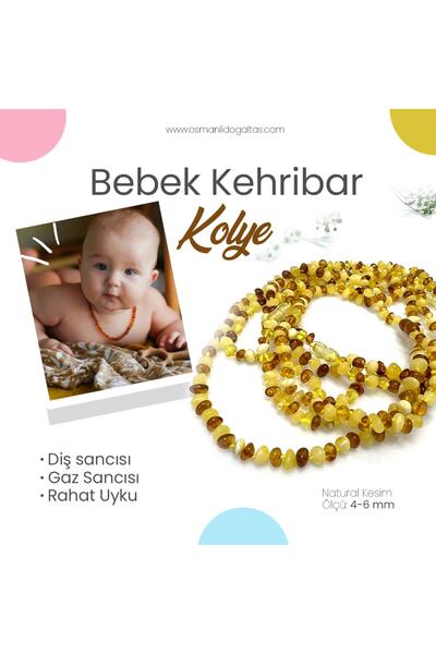 OSMANLI DOĞAL TAŞ Certified Baby Amber Necklace M066