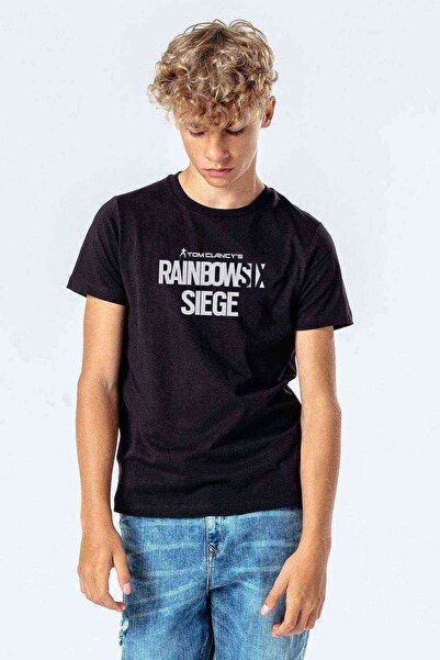 QIVI Unisex dečija crna majica Rainbowsix Štampano