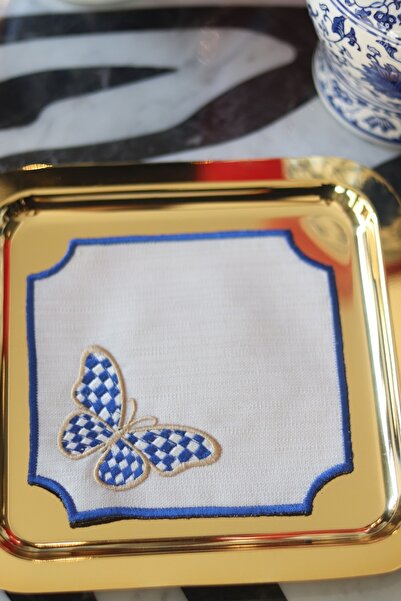 EKKE HOME منديل كوكتيل فردي على شكل فراشة