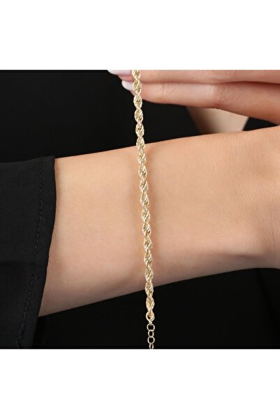 Mia Vento Burgu Zincir Gold Renk Gümüş Bileklik