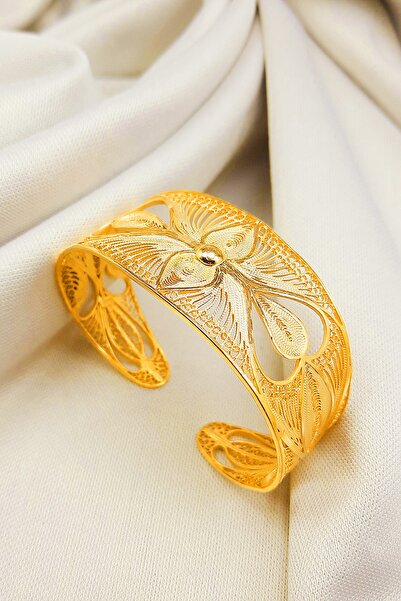 Güzel Gümüşçülük 925 Ayar Gümüş Rose&altın(GOLD) Kaplama Midyat El Işi Telkar...