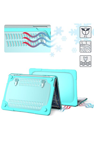 Ally Mobile Macbook Pro 13 Inch A2289-a2251-a2338 (2020) Standlı Koruyucu Kılıf Mavi
