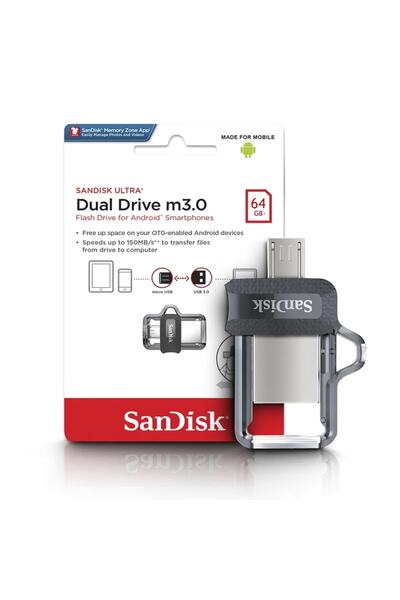 SanDisk Εξωτερική Μονάδα Αποθήκευσης USB-A 3.0 / microUSB Ultra Dual Drive, 6...