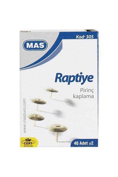 Mas 305 Yellow Solid Brass Coated Fastener 36 Pieces