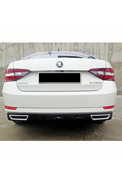 MKG Skoda Superb Sport Difüzör Piona Black + Egzoz Ucu Kromlar 2015 2016 2017...