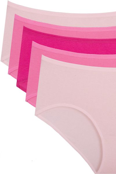 Humaone Pachet de 5 chiloți pentru femei din bumbac Lycra - roz pudra, fucsia, roz Bt1-a55