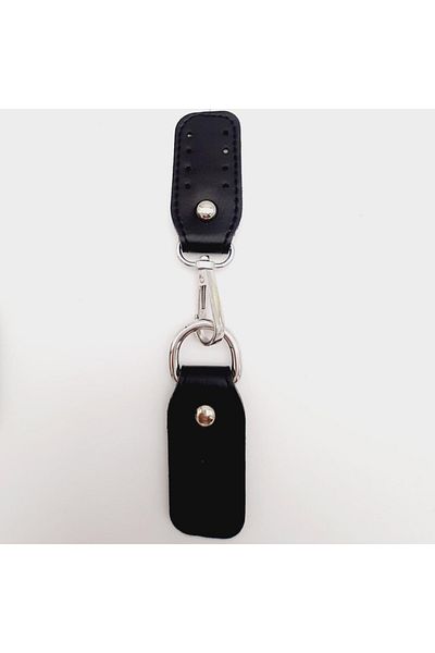 angel çanta aksesuar Black Faux Leather - Double Layer and Hook Lock Insect with Silver Metal