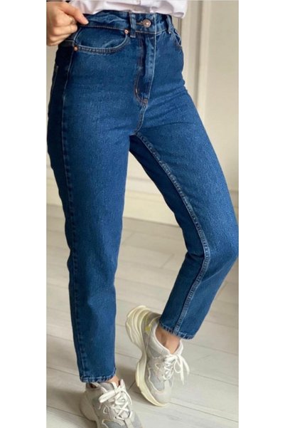 Hepsibitarz Kadın Mavi Ts Classic Mom Fit Jeans Denim Kot Orjinal Ithal Kadın...