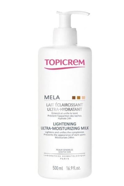 Topicrem Mela Lightening Ultra Moisturizing Milk 500ml  Aydınlatıcı ve Nemlendirici Bakım Sütü