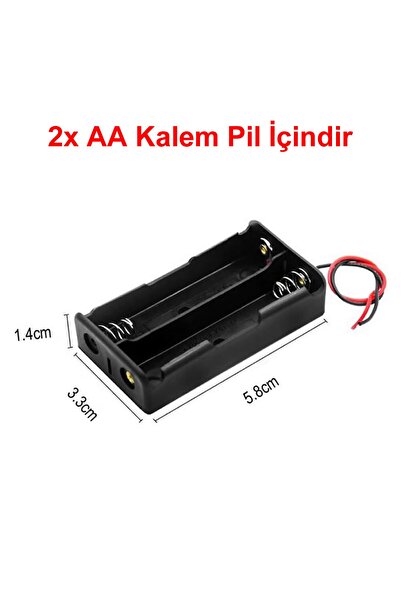 Genel Markalar 2'li Aa Kalem Pil Kutusu Yuvası 3v Kablolu Kalem Pil Tutucu