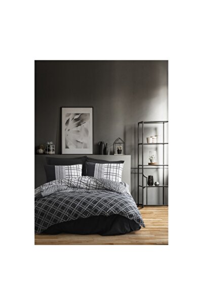 Cotton Box Masculine Single Duvet Cover Set Carlos Black
