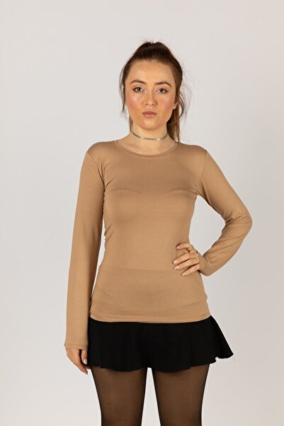 MODA Body de damă din Lycra cu mânecă lungă