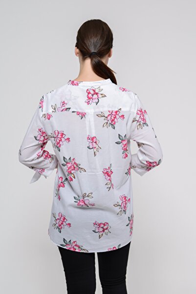 TUSSE Πουκάμισο από 100% βαμβακερό λινό με λουλουδάτο σχέδιο μεγάλου μεγέθους