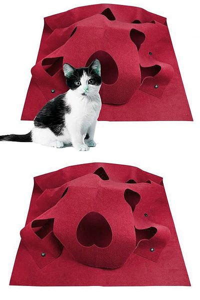 UTKU TASARIM Locy Cat Tunnel Functional Pet Toy Large Size Cat Bed