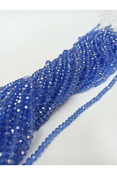 Bontex Μπλε Κρυστάλλινες Χάντρες 6 χιλιοστά 1 Σειρά 96 Χάντρες – Χάντρες